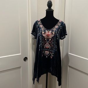 Johnny Was Velour Blouse